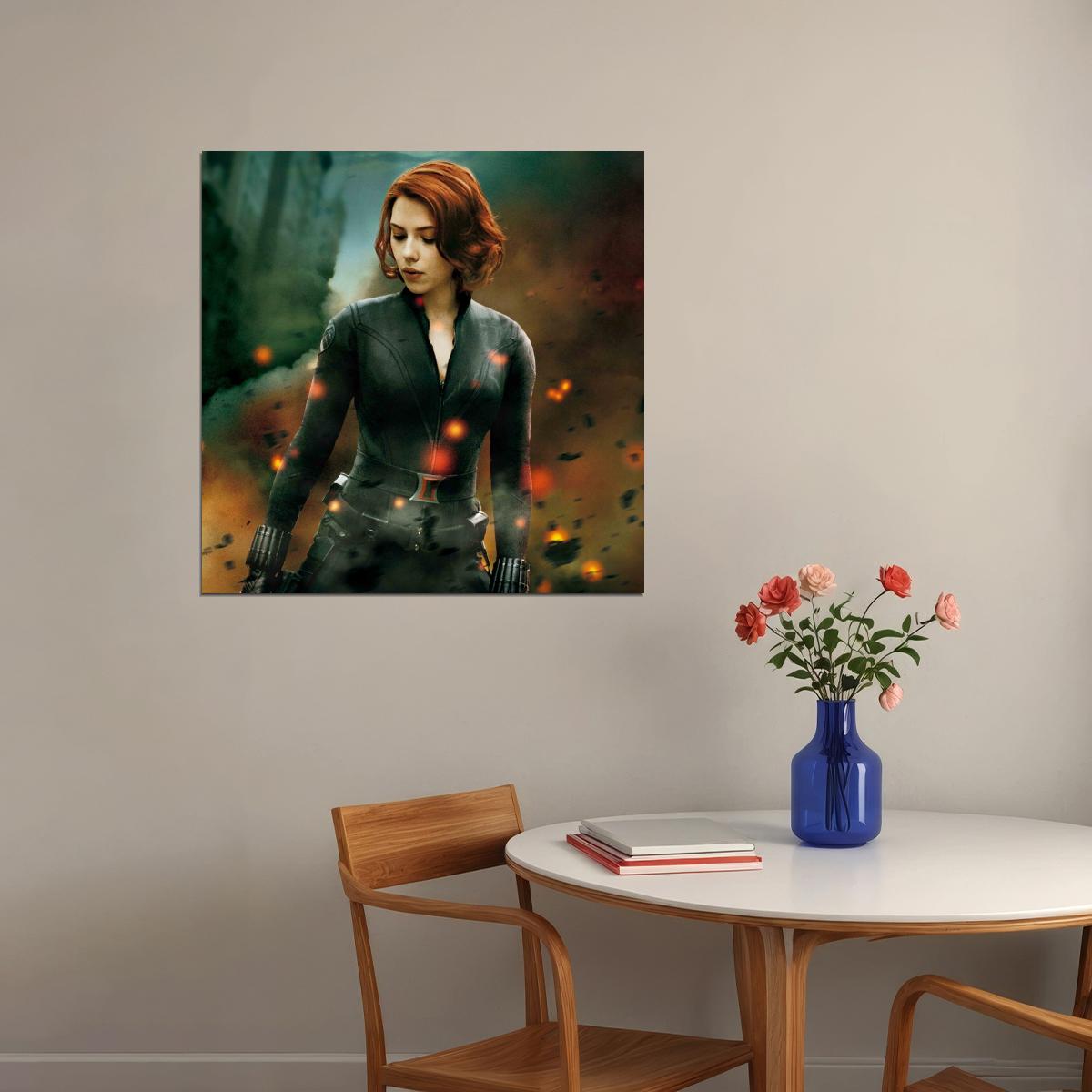 Scarlett Johansson Black Widow Movie Poster Iconic Marvel Superhero Wall Print