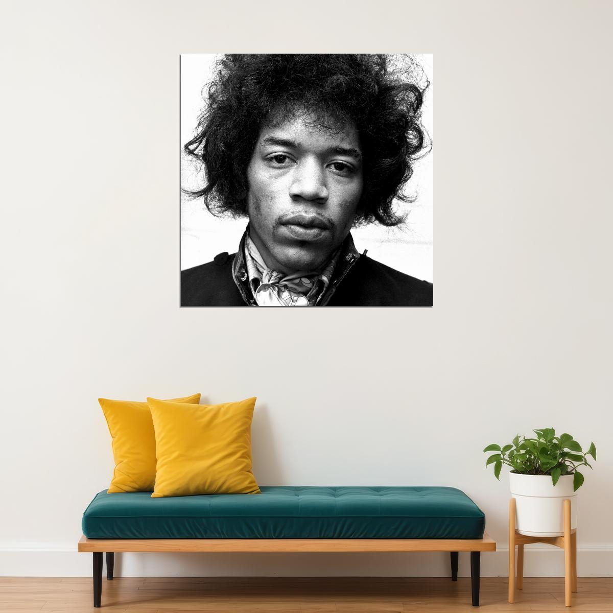 Jimi Hendrix Music Poster Rock Legend Wall Art