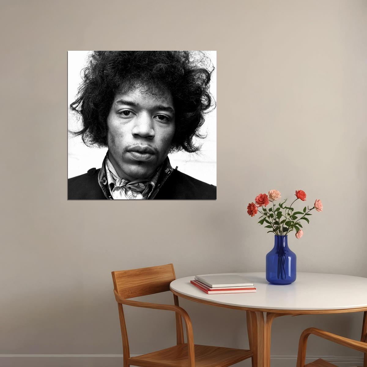 Jimi Hendrix Music Poster Rock Legend Wall Art