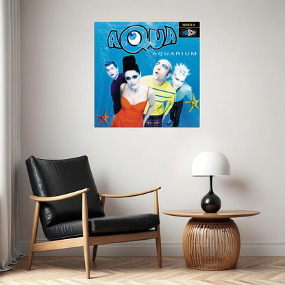 Aqua Band Poster Eurodance Music Wall Art 90s Pop Group Print