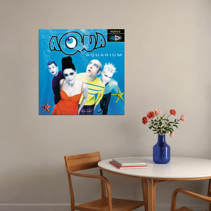 Aqua Band Poster Eurodance Music Wall Art 90s Pop Group Print