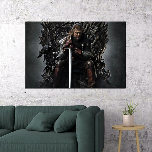 Game Of Thrones Ned Stark Tv Series Poster Fantasy Drama Wall Art Hbo Show Print - xonomax