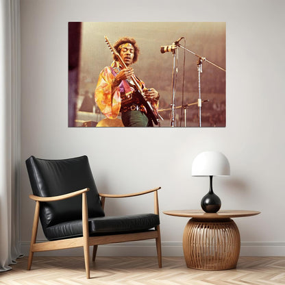 Jimi Hendrix Music Poster Rock Legend Wall Art