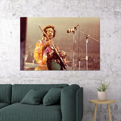 Jimi Hendrix Music Poster Rock Legend Wall Art