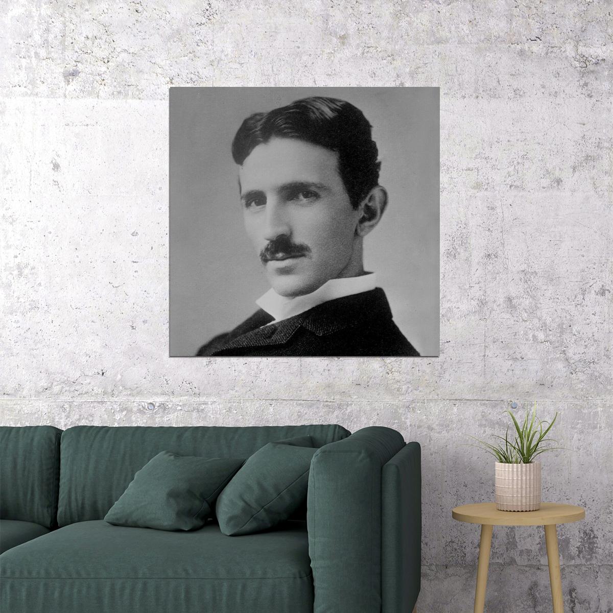 Nikola Tesla Inspirational Poster Famous Inventor Motivational Wall Art