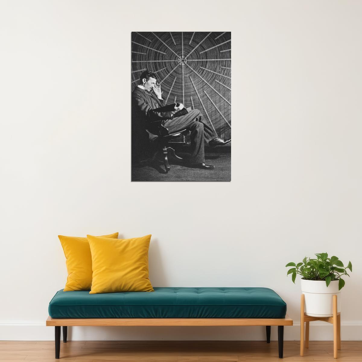 Nikola Tesla Inspirational Poster Famous Inventor Motivational Wall Art