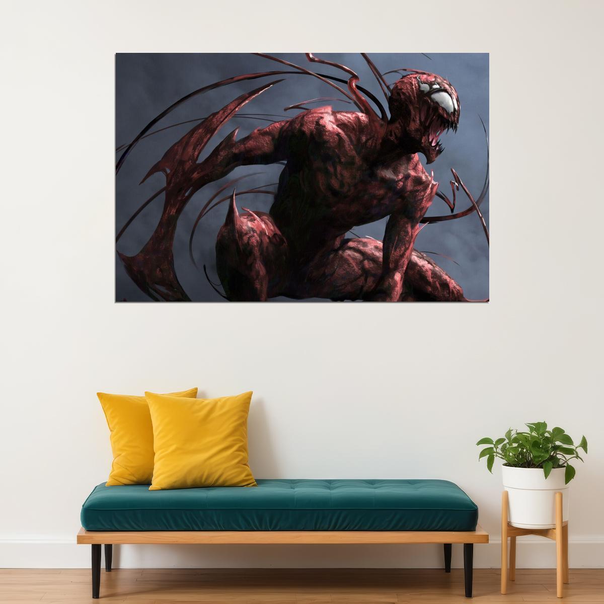 Carnage Marvel Comics Poster Supervillain Wall Art Comic Book Print