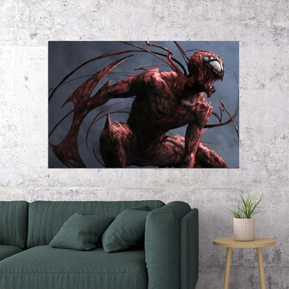 Carnage Marvel Comics Poster Supervillain Wall Art Comic Book Print