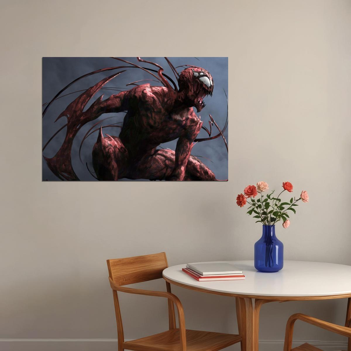 Carnage Marvel Comics Poster Supervillain Wall Art Comic Book Print