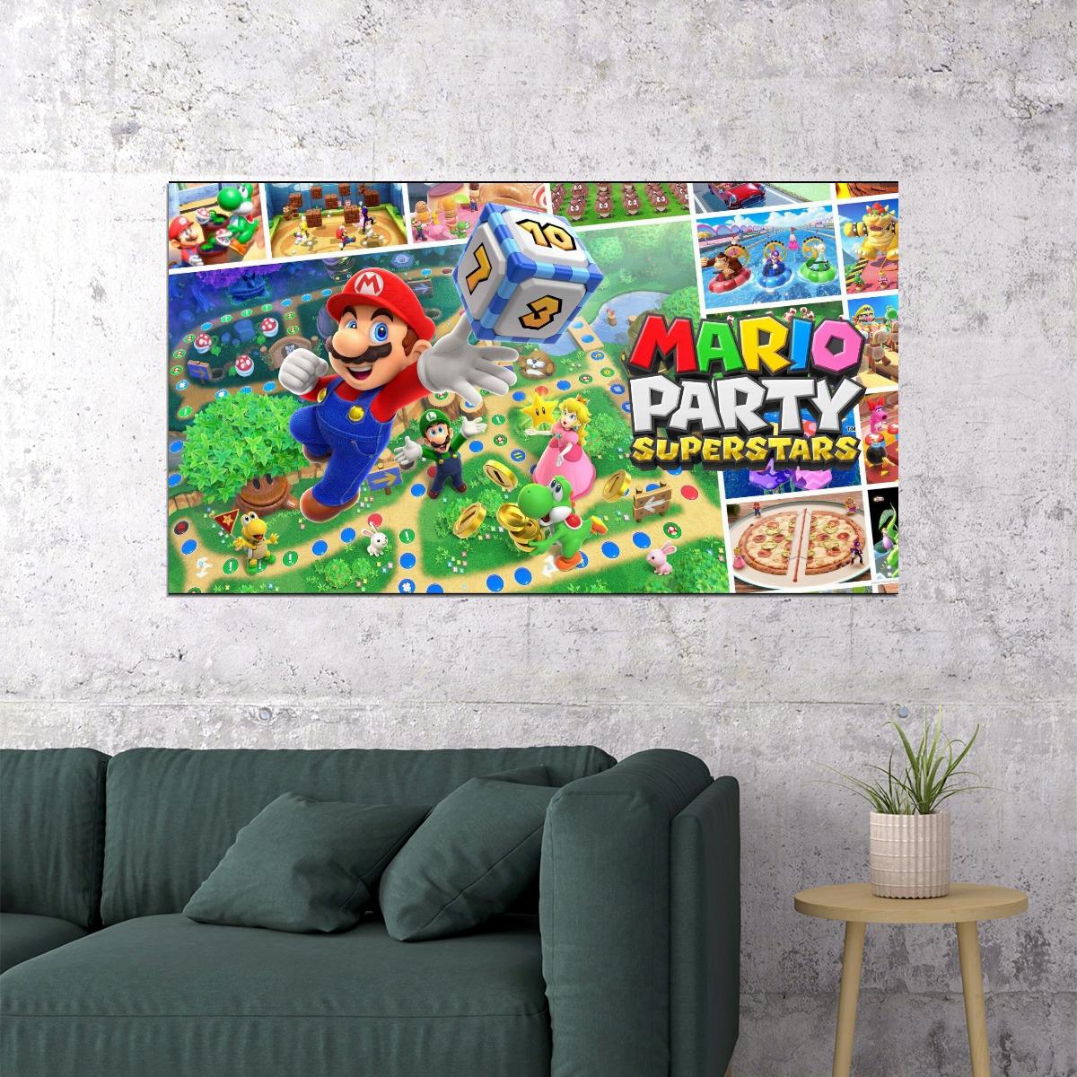 Mario Party Video Game Poster Nintendo Gamer Wall Art