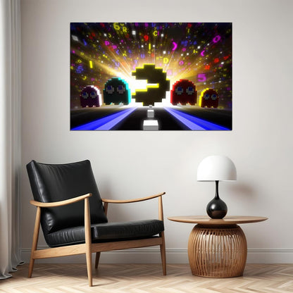 Pac-man Video Game Poster Retro Gamer Art Wall Print