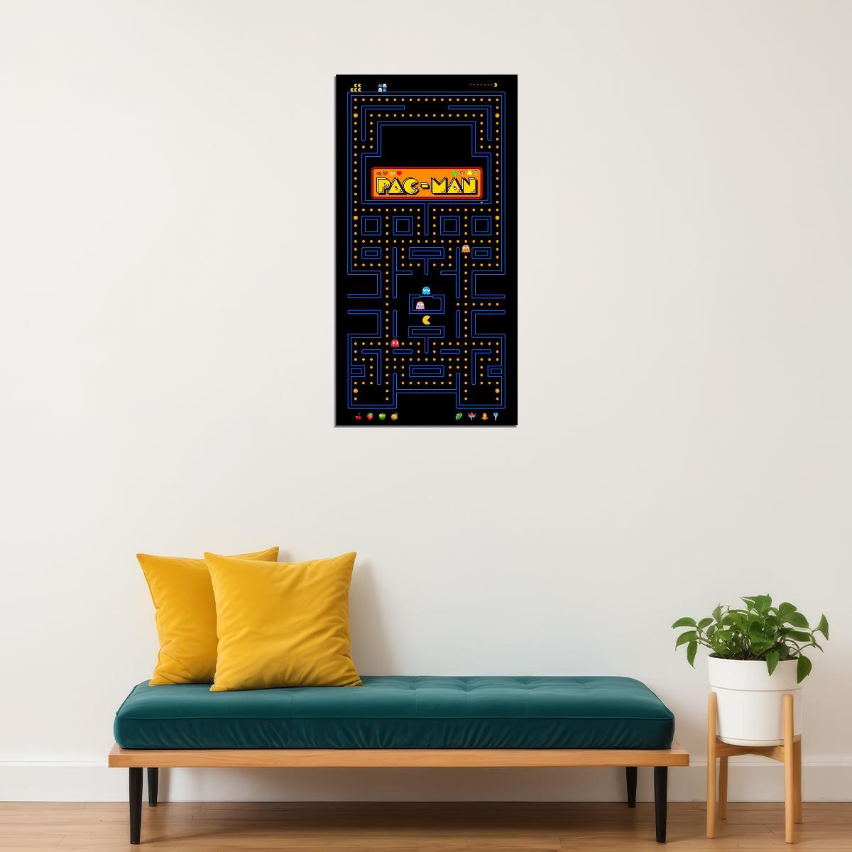 Pac-man Video Game Poster Retro Gamer Art Wall Print