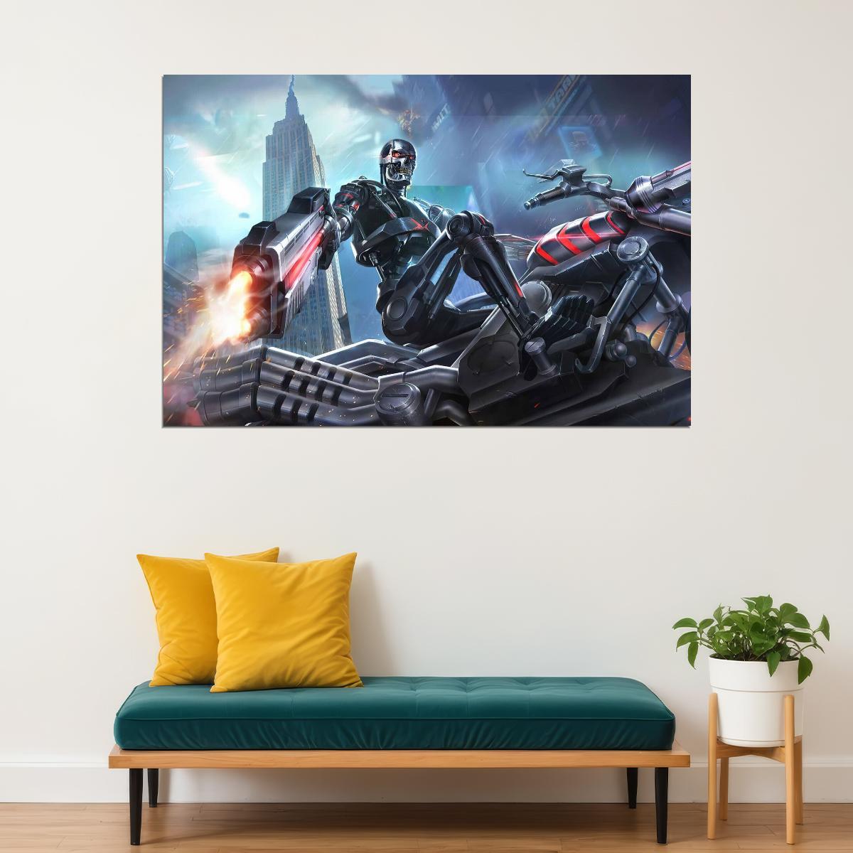 Terminator Motorcycle Movie Poster Iconic Sci-fi Vehicle Wall Art - xonomax