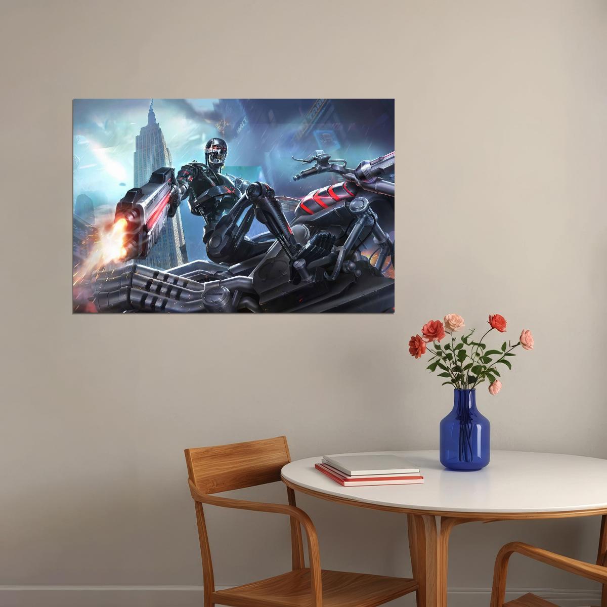Terminator Motorcycle Movie Poster Iconic Sci-fi Vehicle Wall Art - xonomax