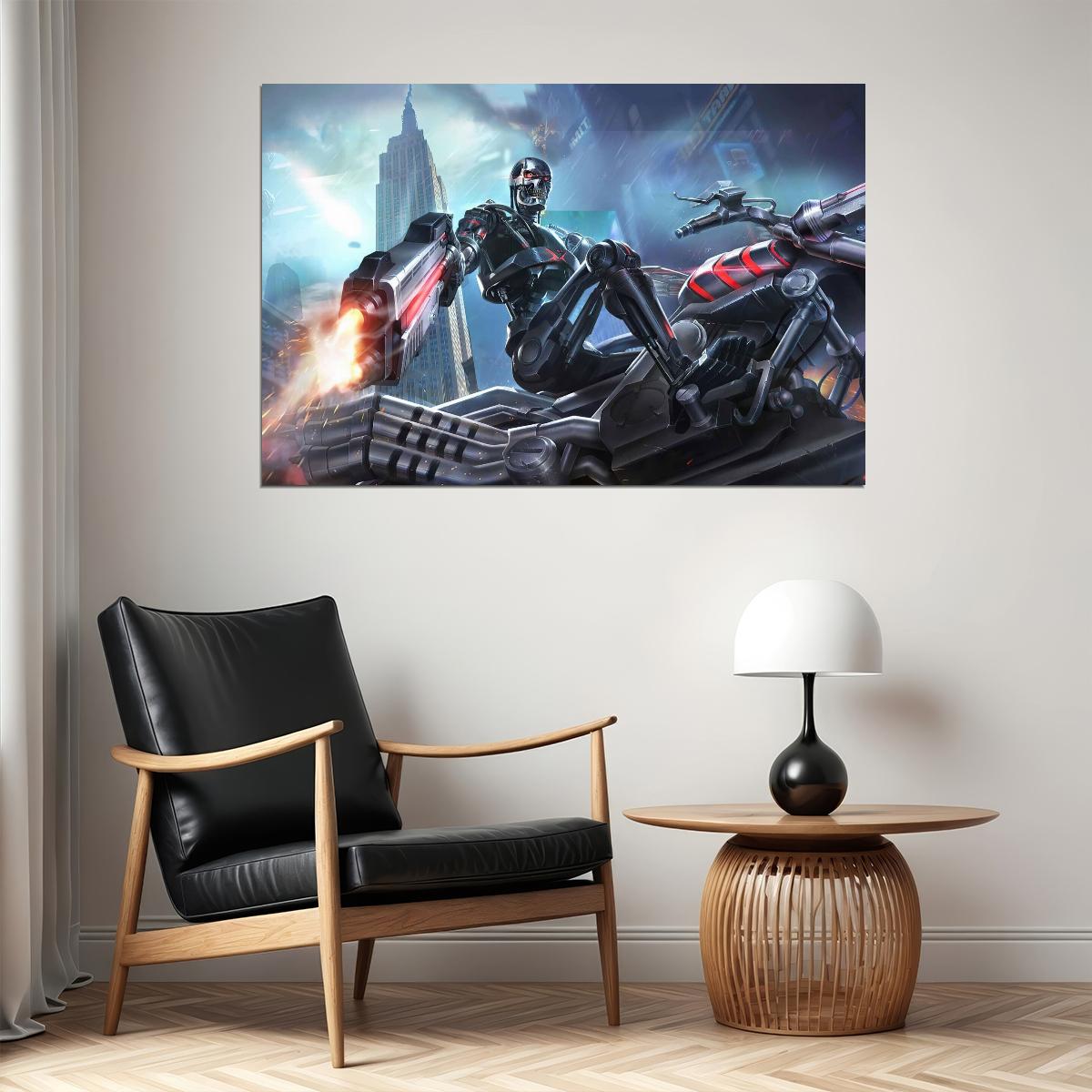 Terminator Motorcycle Movie Poster Iconic Sci-fi Vehicle Wall Art - xonomax