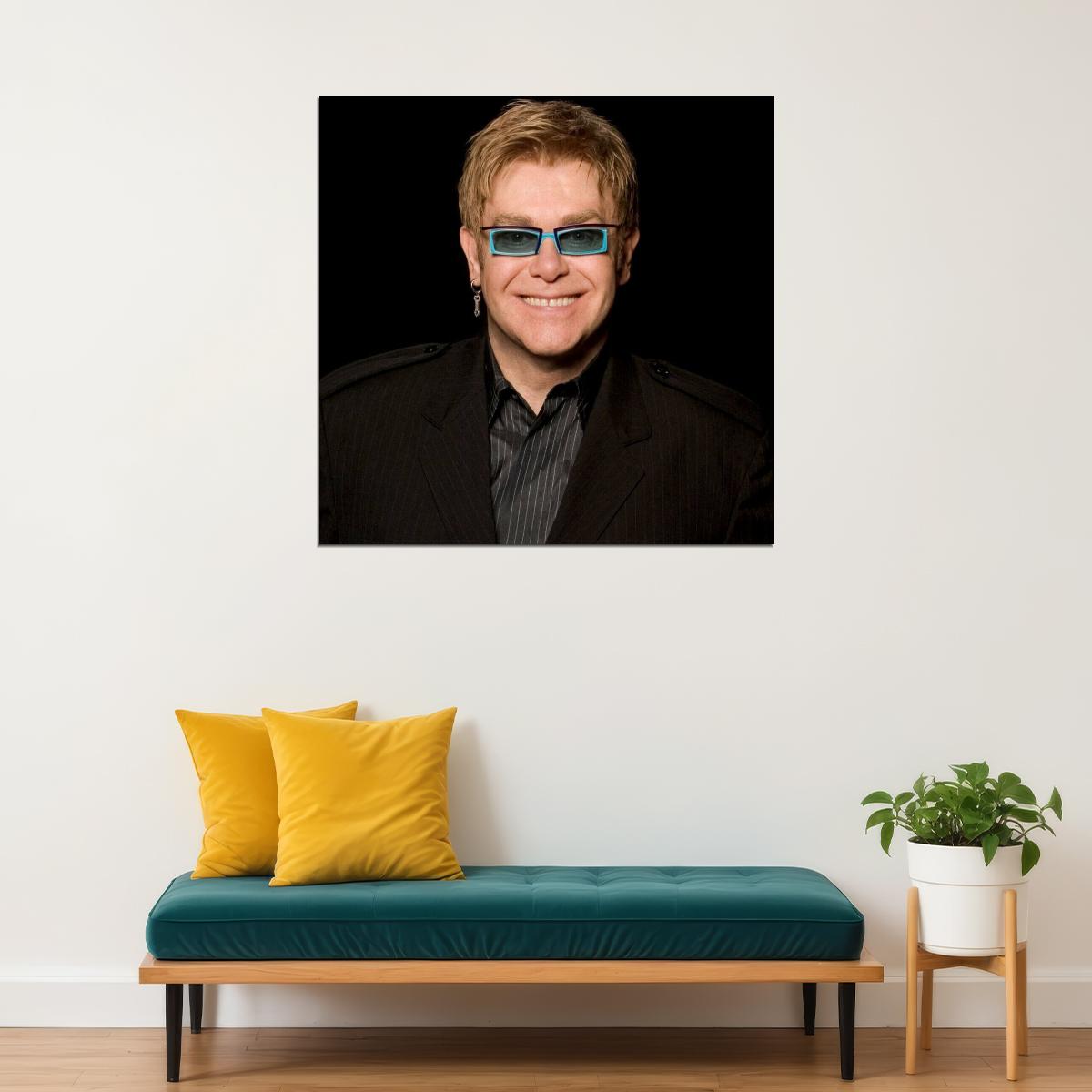 Elton John Poster Music Legend Wall Art Singer-songwriter Print