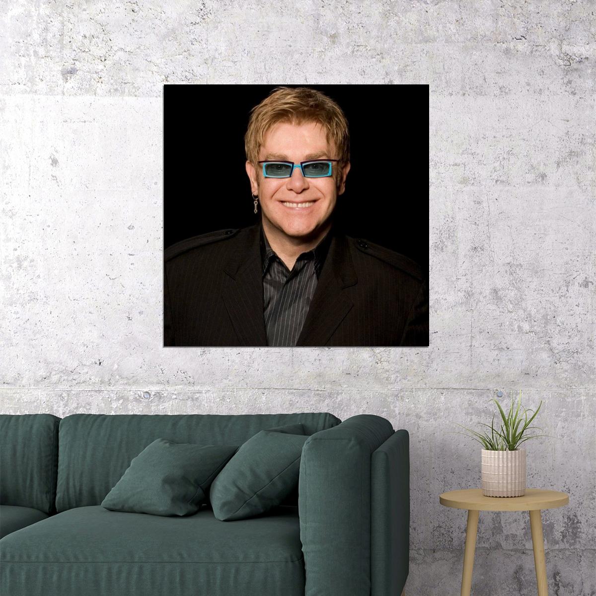 Elton John Poster Music Legend Wall Art Singer-songwriter Print