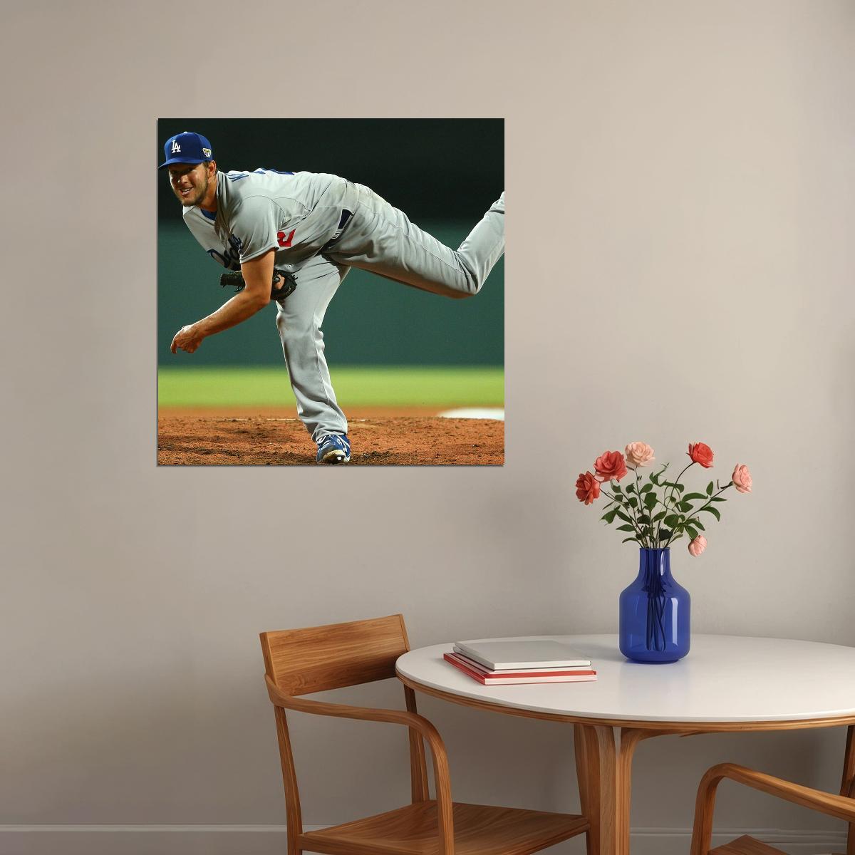 Clayton Kershaw Baseball Poster Mlb Pitcher Wall Art Los Angeles Dodgers Sports Print - xonomax