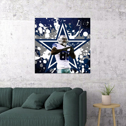 Dez Bryant Dallas Cowboys Football Poster Nfl Star Wall Art Sports Print