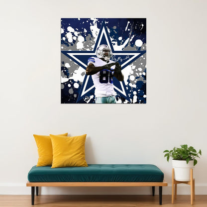Dez Bryant Dallas Cowboys Football Poster Nfl Star Wall Art Sports Print