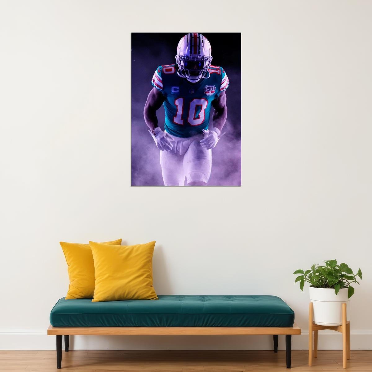Miami Dolphins Tyreek Hill Nfl Poster Football Player Motivational Sports Print - xonomax