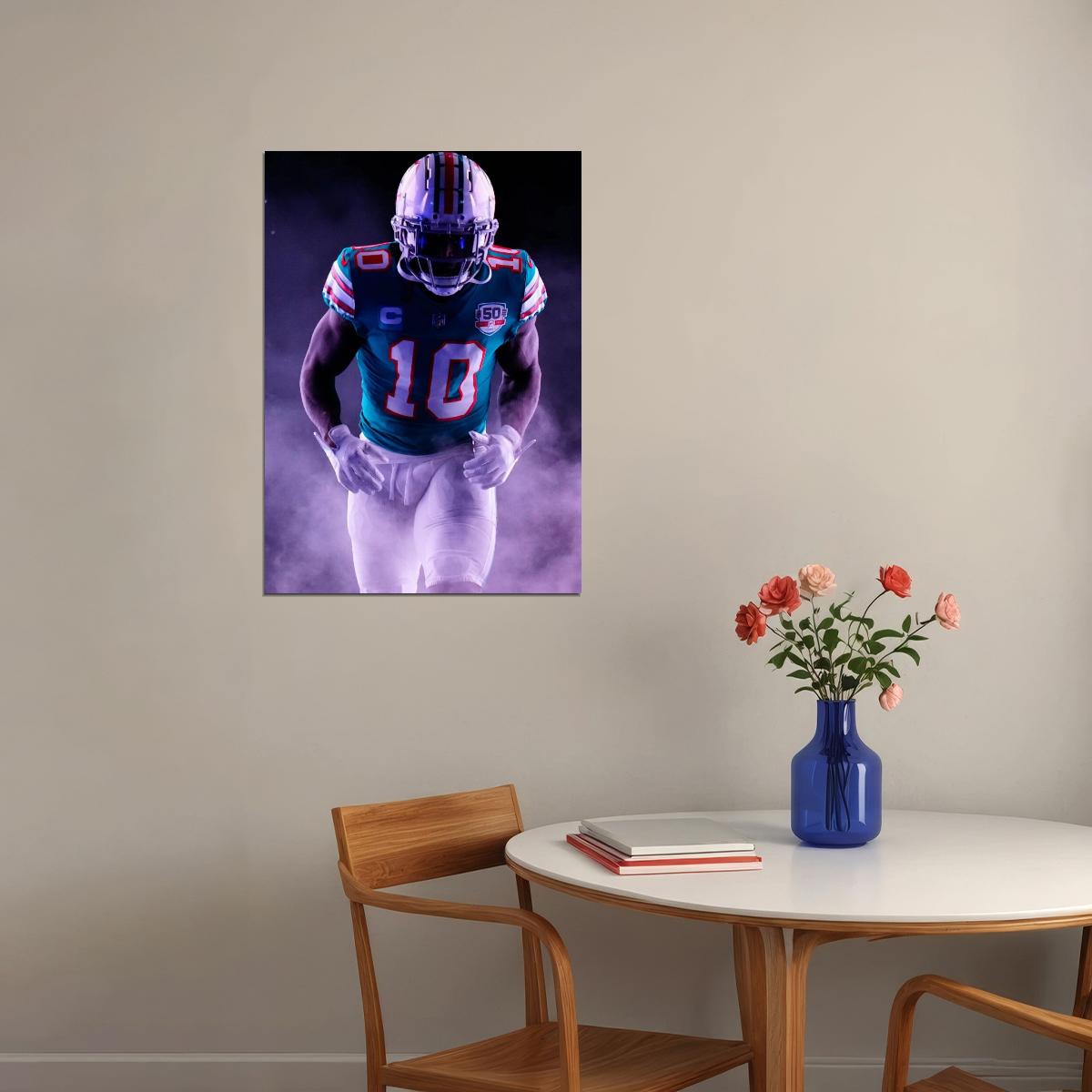 Miami Dolphins Tyreek Hill Nfl Poster Football Player Motivational Sports Print - xonomax