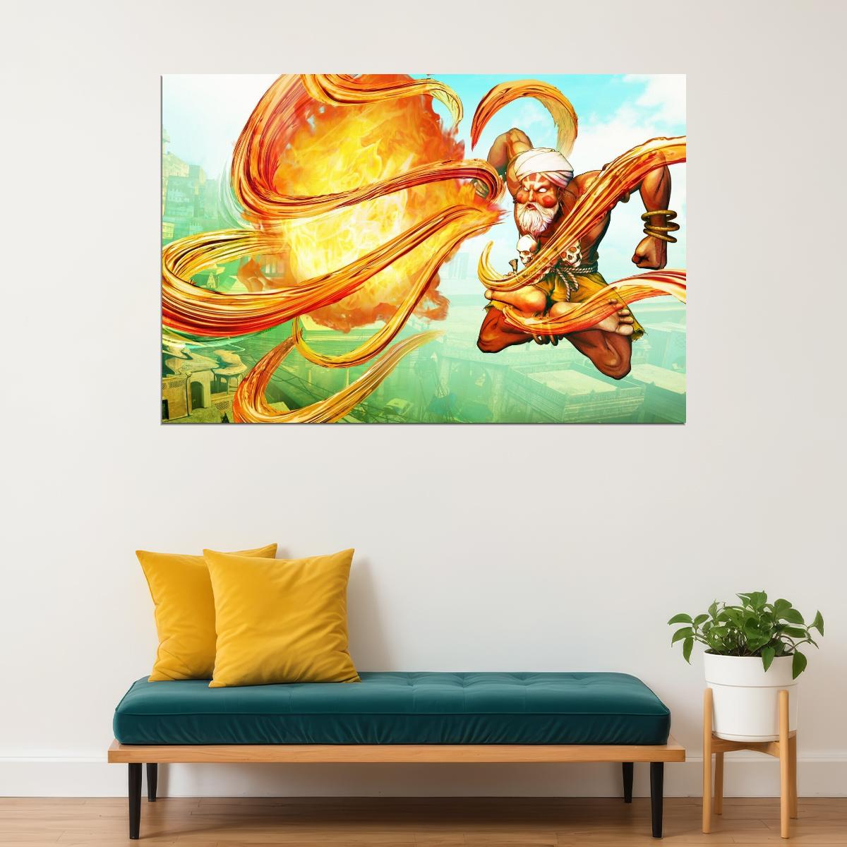 Street Fighter Dhalsim Fighting Video Game Poster Gamer Wall Art