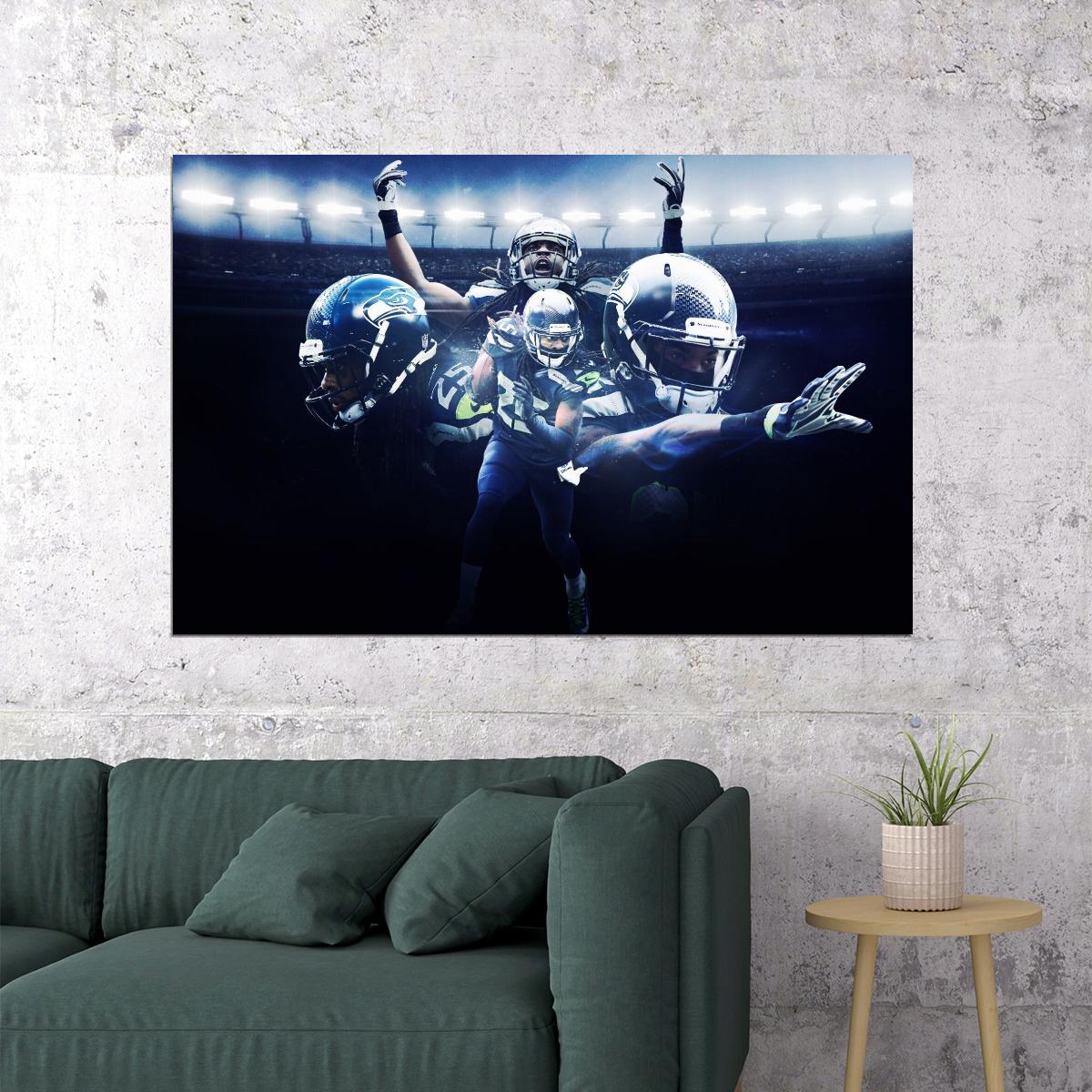 Seattle Seahawks Richard Sherman Nfl Poster Famous Cornerback Motivational Sports Print