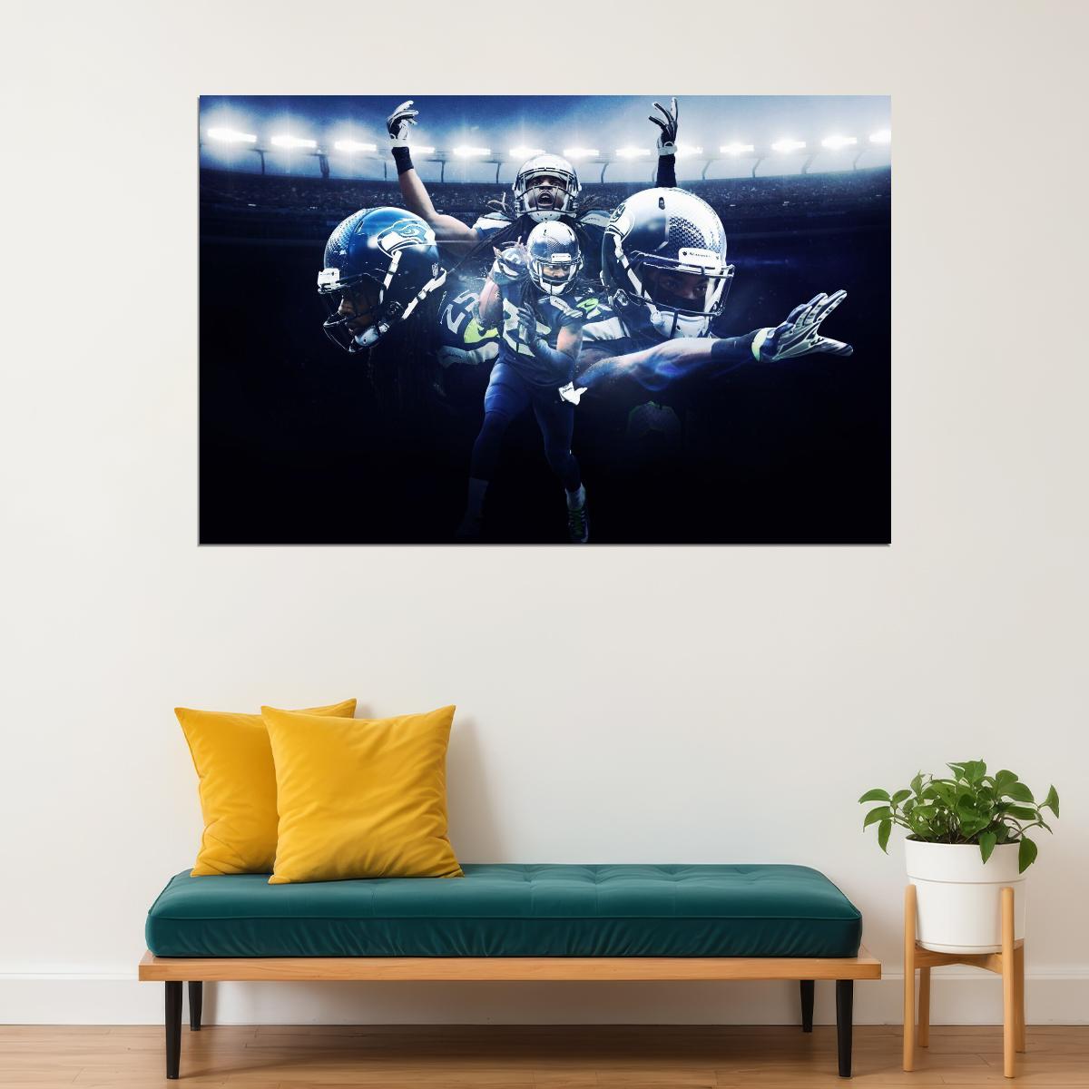 Seattle Seahawks Richard Sherman Nfl Poster Famous Cornerback Motivational Sports Print