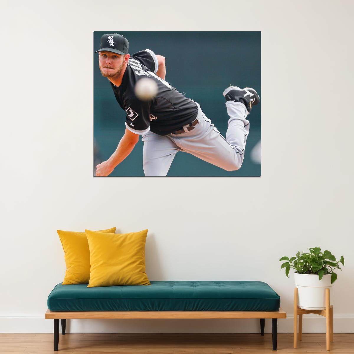 Chris Sale Baseball Poster Mlb Pitcher Wall Art Boston Red Sox Sports Print - xonomax