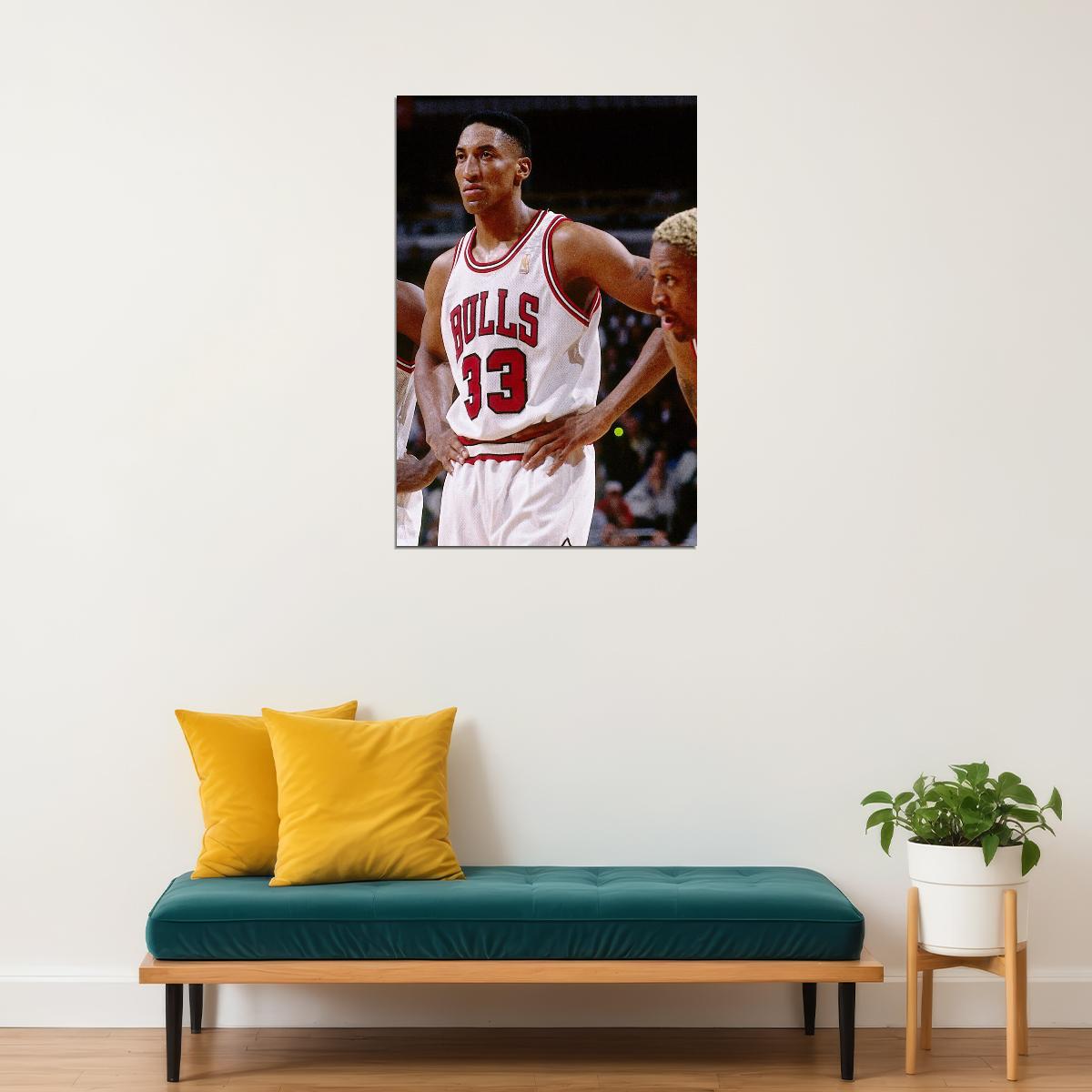 Scottie Pippen Nba Poster Famous Basketball Star Motivational Sports Print