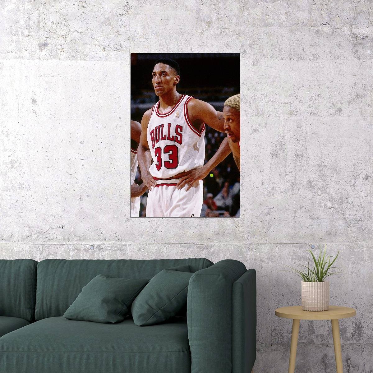 Scottie Pippen Nba Poster Famous Basketball Star Motivational Sports Print