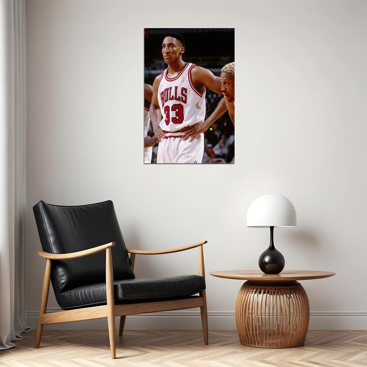 Scottie Pippen Nba Poster Famous Basketball Star Motivational Sports Print