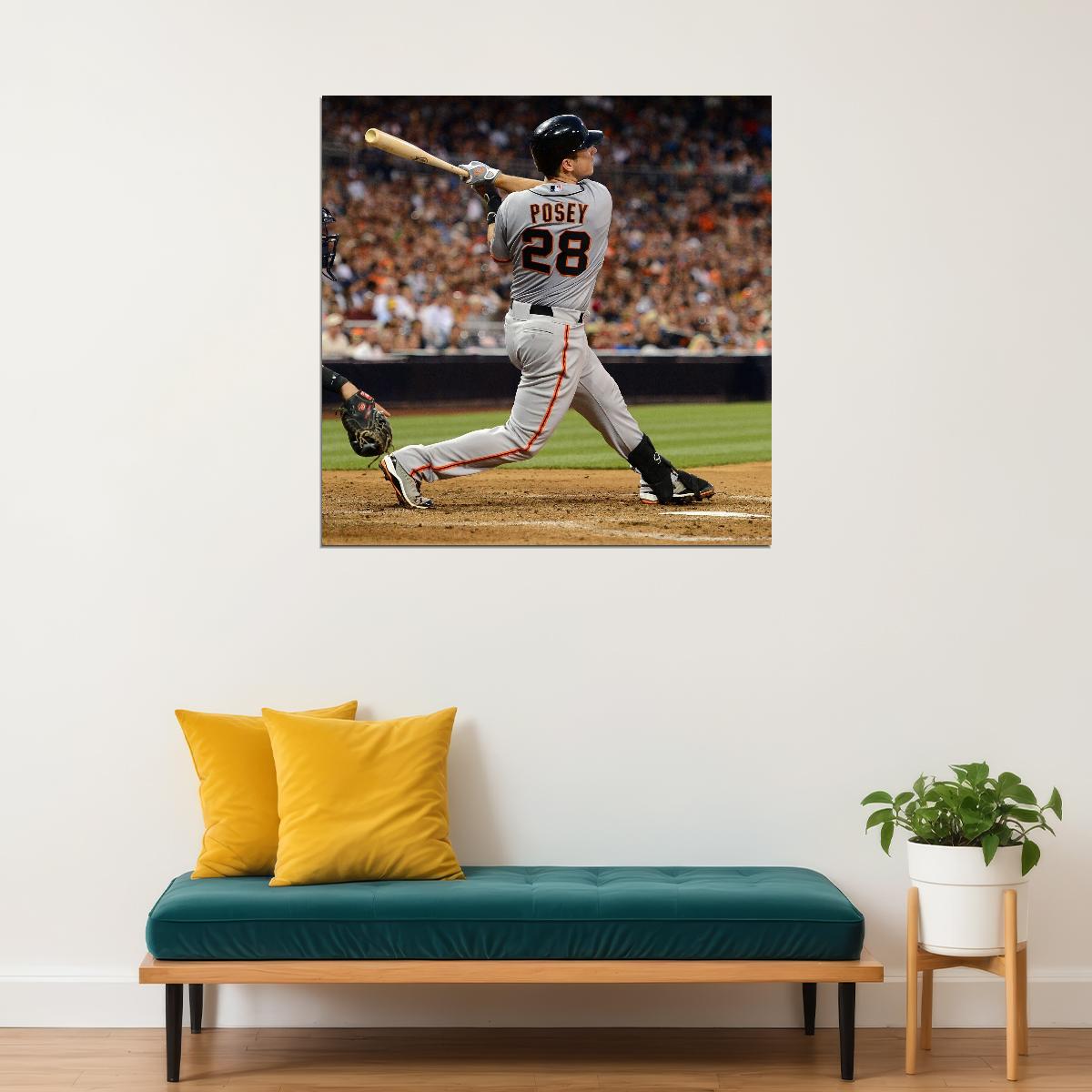 Buster Posey Baseball Poster Mlb Player Wall Art San Francisco Giants Sports Print - xonomax