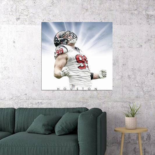 J.j. Watt Houston Texans Nfl Football Poster Motivational Sports Print - xonomax