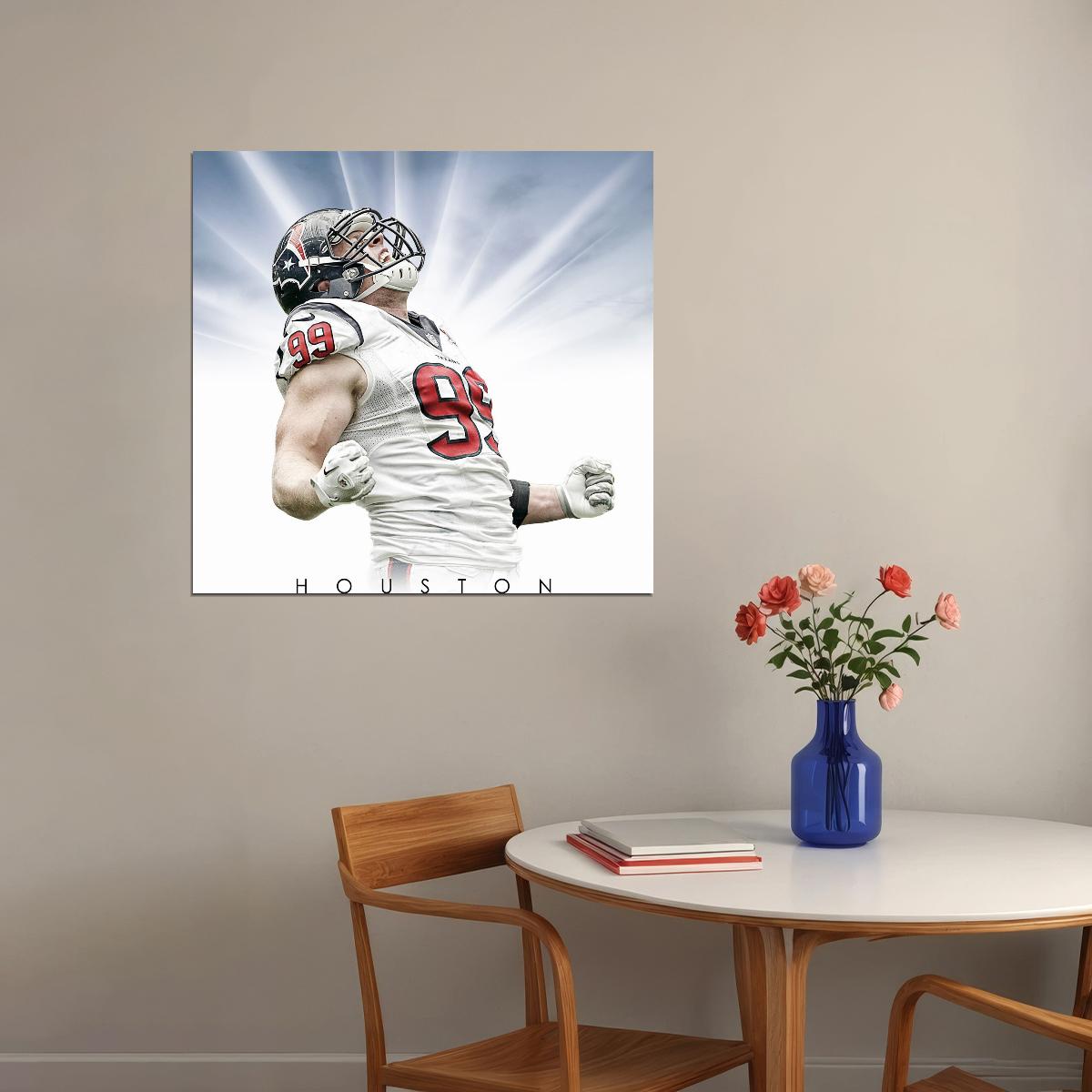 J.j. Watt Houston Texans Nfl Football Poster Motivational Sports Print - xonomax