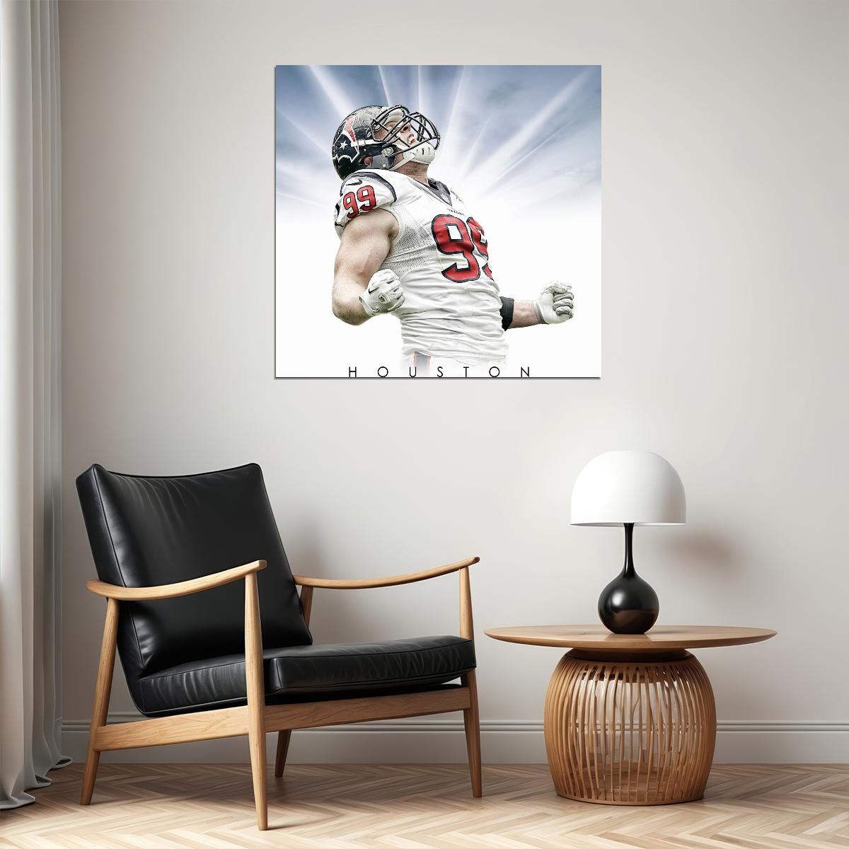 J.j. Watt Houston Texans Nfl Football Poster Motivational Sports Print - xonomax