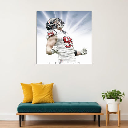 J.j. Watt Houston Texans Nfl Football Poster Motivational Sports Print - xonomax