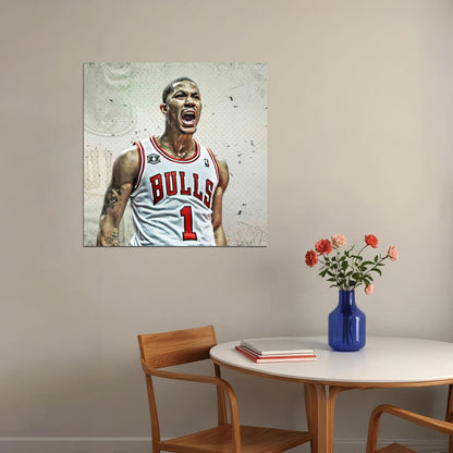 Derrick Rose Chicago Bulls Poster Nba Player Wall Art Sports Print - xonomax
