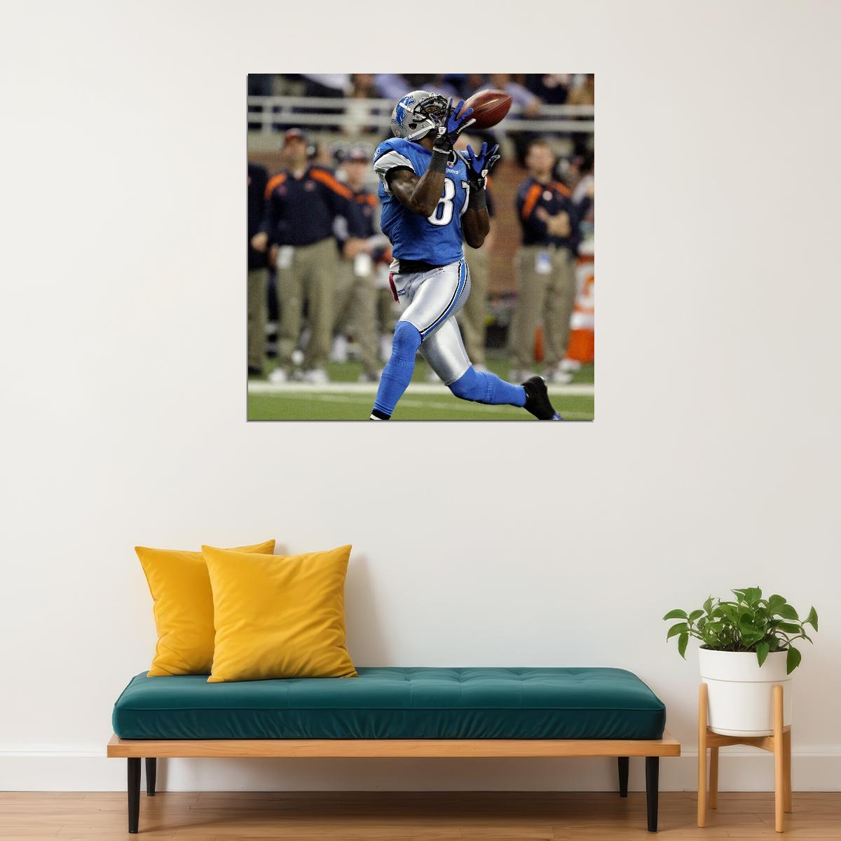 Calvin Johnson Detroit Lions Football Poster Nfl Star Wall Art Sports Print - xonomax
