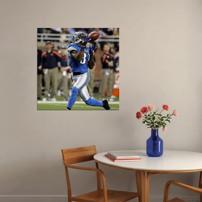 Calvin Johnson Detroit Lions Football Poster Nfl Star Wall Art Sports Print - xonomax