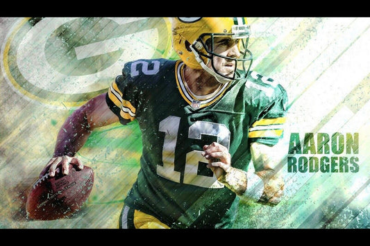 Aaron Rodgers Football Poster Nfl Quarterback Wall Art Sports Print - xonomax