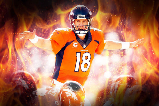 Peyton Manning Denver Broncos Football Poster Nfl Quarterback Wall Art Sports Print - xonomax