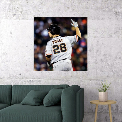 Buster Posey Baseball Poster Mlb Player Wall Art San Francisco Giants Sports Print