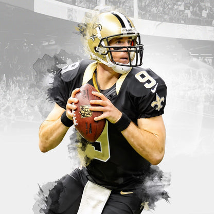 New Orleans Saints Drew Brees Nfl Poster Famous Quarterback Motivational Sports Print