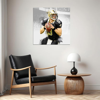 New Orleans Saints Drew Brees Nfl Poster Famous Quarterback Motivational Sports Print