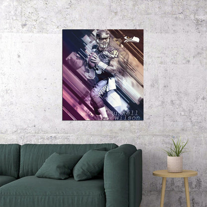 Seattle Seahawks Russell Wilson Nfl Poster Famous Quarterback Motivational Sports Print - xonomax