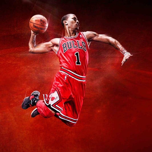 Derrick Rose Chicago Bulls Poster Nba Player Wall Art Sports Print - xonomax