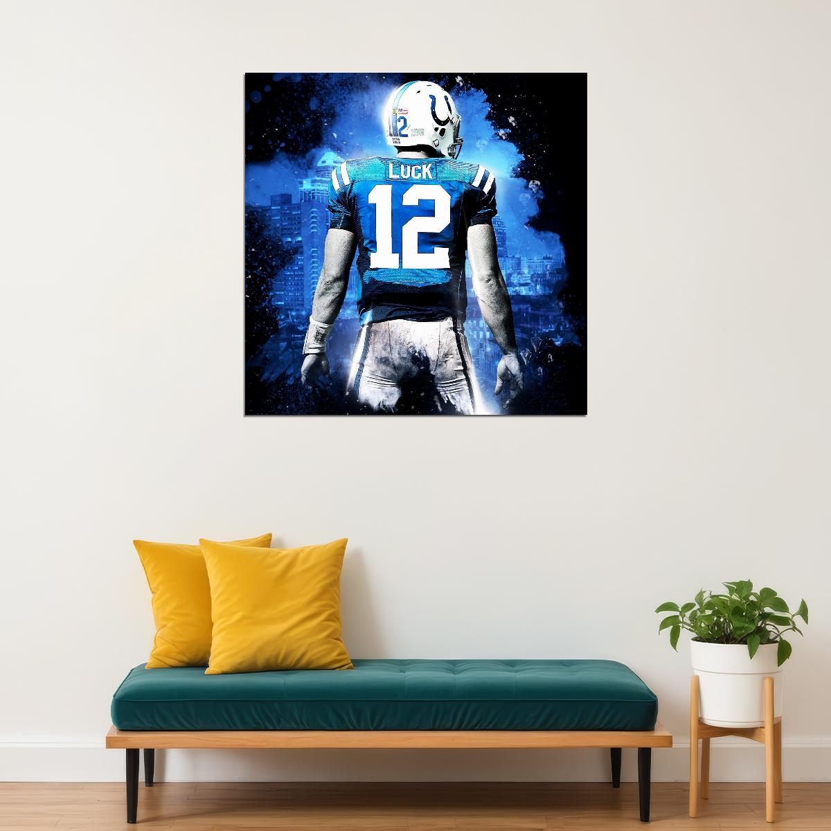 Andrew Luck Indianapolis Colts Football Poster Nfl Quarterback Wall Art Motivational Sports Print - xonomax