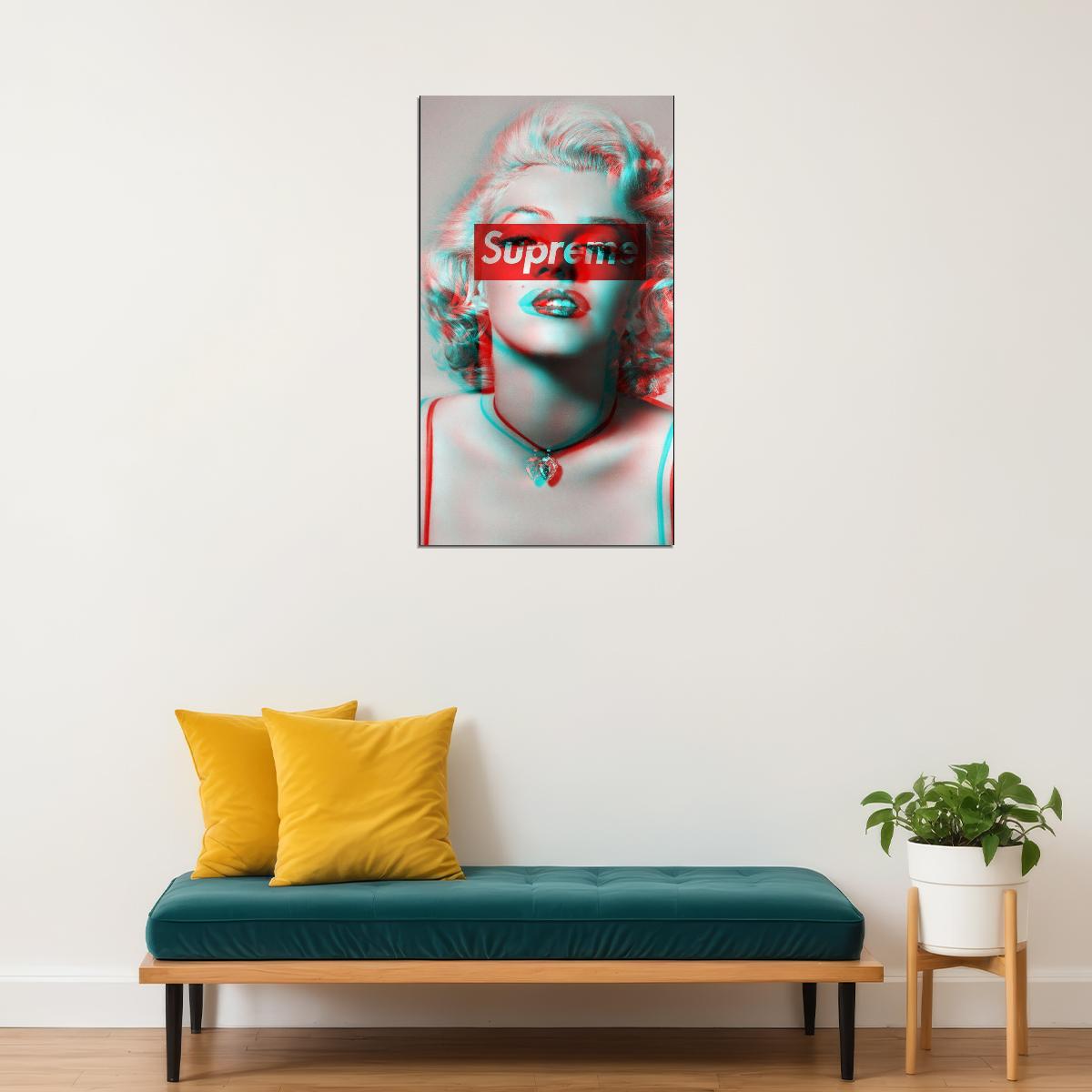 Marilyn Monroe Poster Iconic Vintage Hollywood Actress Supreme Pop Wall Art